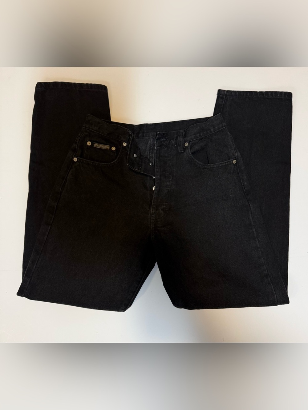 Vintage Calvin Klein Size 7 Black Button Fly Jeans